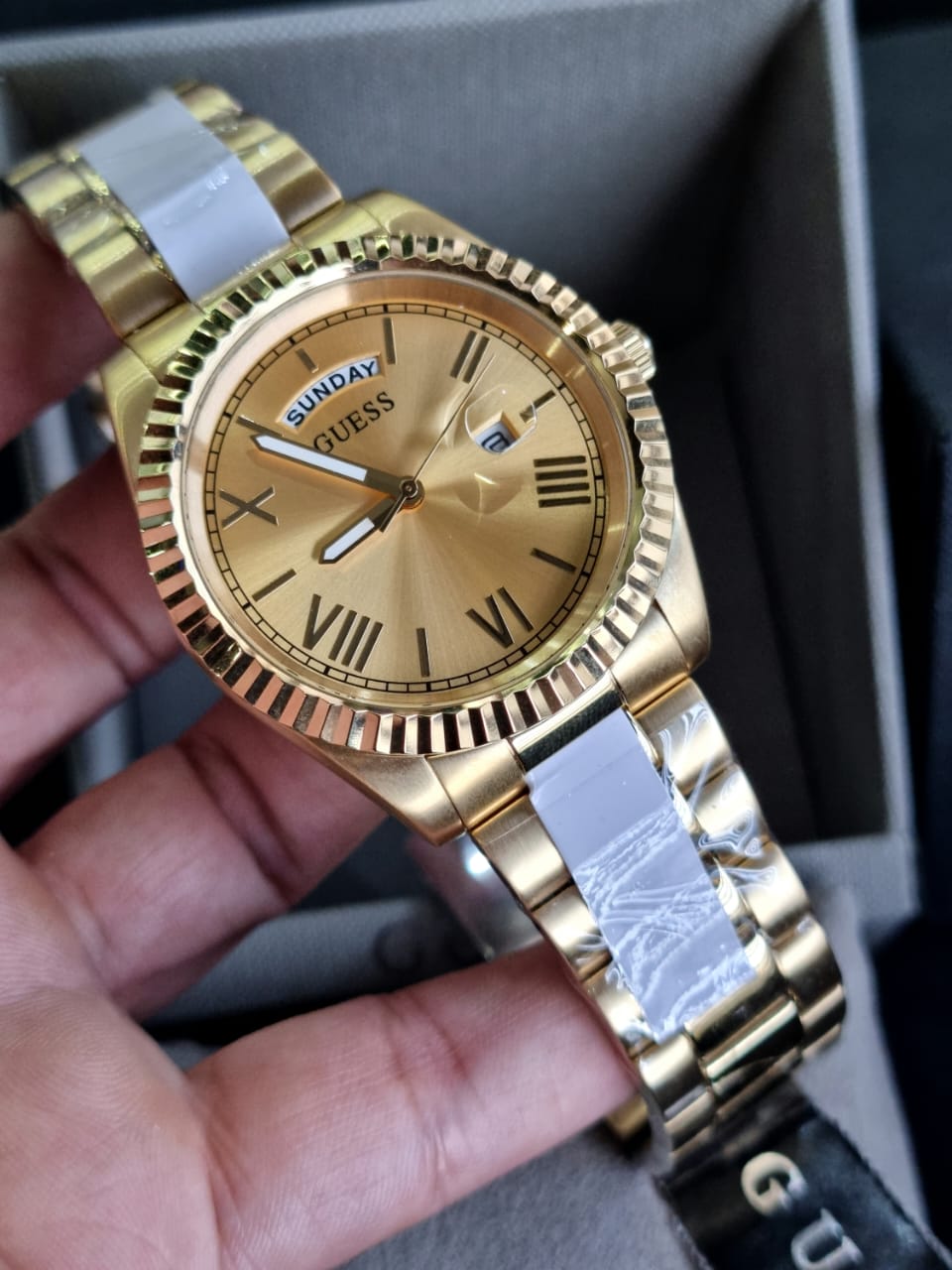  Shop Authentic Guess Connoisseur Gold Dial Gold Steel Strap Watch for Men - GW0265G2 - Luxxuri