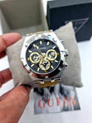  Shop Authentic Guess Continental Multifunction Black Dial Brown Leather Strap Watch for Men - GW0262G1 - Luxxuri