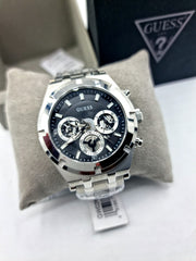  Shop Authentic Guess Continental Black Dial Silver Steel Strap Watch for Men - GW0260G1 - Luxxuri