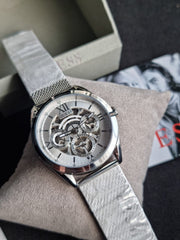  Shop Authentic Guess Tailor Multifunction Silver Dial Silver Mesh Bracelet Watch for Men - GW0368G1 - Luxxuri