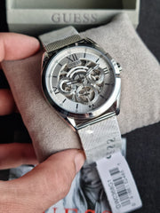  Shop Authentic Guess Tailor Multifunction Silver Dial Silver Mesh Bracelet Watch for Men - GW0368G1 - Luxxuri