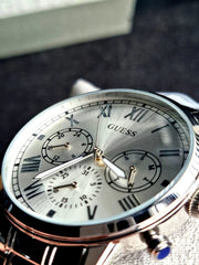  Shop Authentic Guess Hendrix Silver Dial Silver Steel Strap Watch for Men - GW0066G1 - Luxxuri