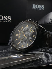  Shop Authentic Hugo Boss Driver Black Dial Black Steel Strap Watch for Men - 1513277 - Luxxuri