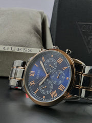 Shop Authentic Guess Hendrix Chronograph Blue Dial Two Tone Steel Strap Watch for Men - W1309G4 - Luxxuri