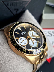  Shop Authentic Guess Odyssey Multifunction Black Dial Gold Steel Strap Watch For Men - W1107G4 - Luxxuri