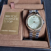  Shop Authentic Michael Kors Lennox Three-Hand Gold Dial Two Tone Steel Strap Watch For Women  - MK6988 - Luxxuri