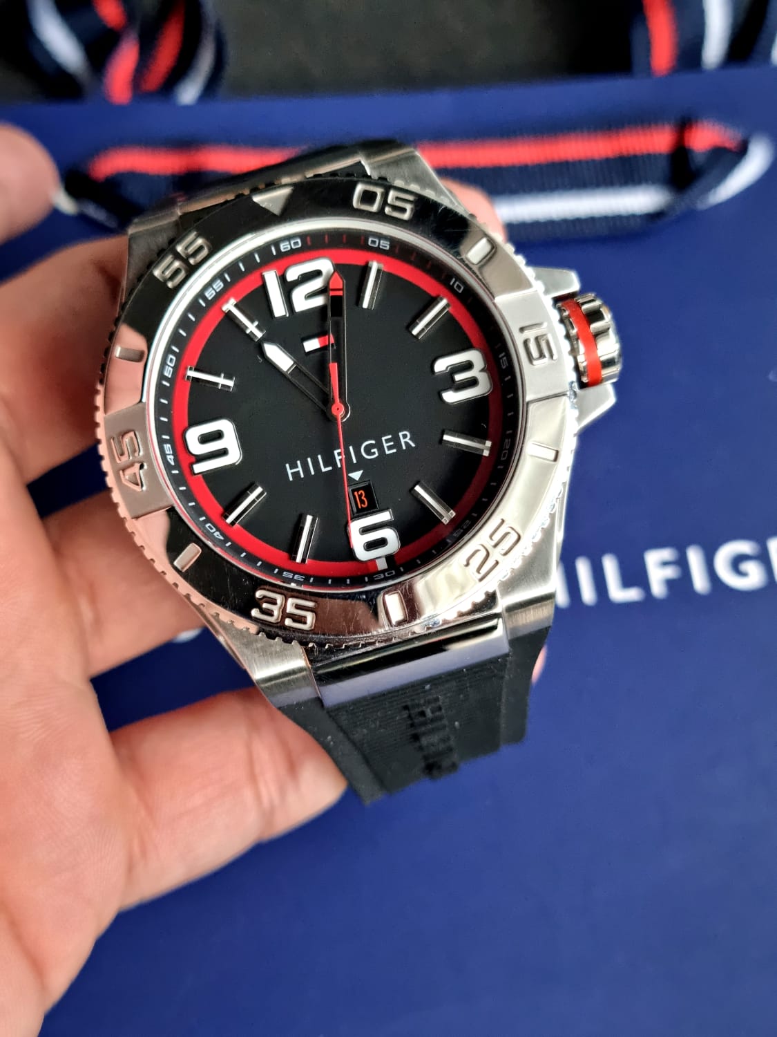  Shop Authentic Tommy Hilfiger Drew Black Dial Black Rubber Strap Watch for Men - 1791064 - Luxxuri
