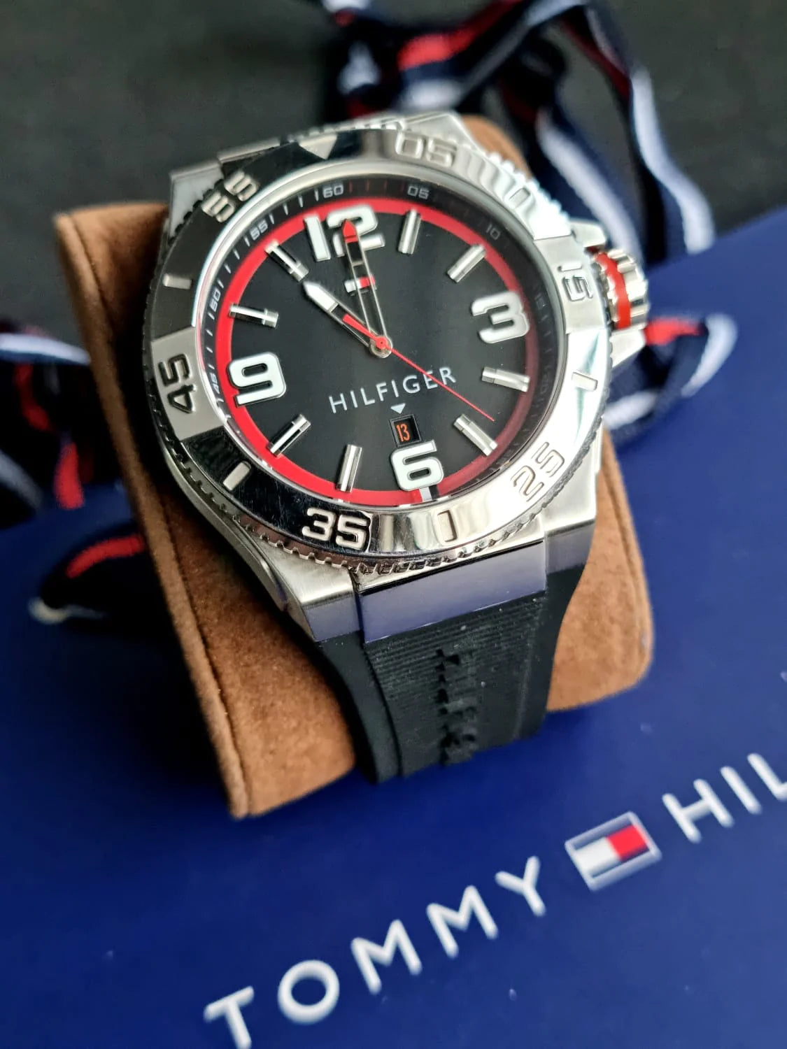  Shop Authentic Tommy Hilfiger Drew Black Dial Black Rubber Strap Watch for Men - 1791064 - Luxxuri