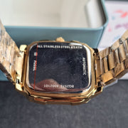  Shop Authentic Fossil Inscription Automatic Skeleton Black Dial Gold Steel Strap Watch for Men - BQ2573 - Luxxuri