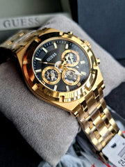  Shop Authentic Guess Continental Black Dial Gold Steel Strap Watch for Men - GW0260G2 - Luxxuri