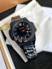  Shop Authentic Versace Chain Reaction Quartz Black Dial Black Steel Strap Watch for Men - VEDY00719 - Luxxuri