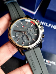  Shop Authentic Tommy Hilfiger Mason Black Dial Black Rubber Strap Watch for Men - 1791792 - Luxxuri
