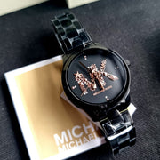  Shop Authentic Michael Kors Runway Quartz Black Dial Black Steel Strap Watch For Women - MK6683 - Luxxuri
