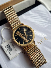  Shop Authentic Versace Virtus Quartz Black Dial Gold Steel Strap Watch for Women - VEHC00619 - Luxxuri