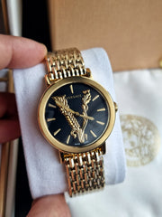  Shop Authentic Versace Virtus Quartz Black Dial Gold Steel Strap Watch for Women - VEHC00619 - Luxxuri