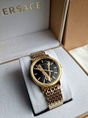  Shop Authentic Versace Virtus Quartz Black Dial Gold Steel Strap Watch for Women - VEHC00619 - Luxxuri