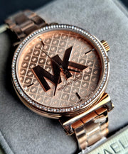  Shop Authentic Michael Kors Sofie Quartz Rose Gold Dial Rose Gold Steel Strap Watch For Women - MK4335 - Luxxuri