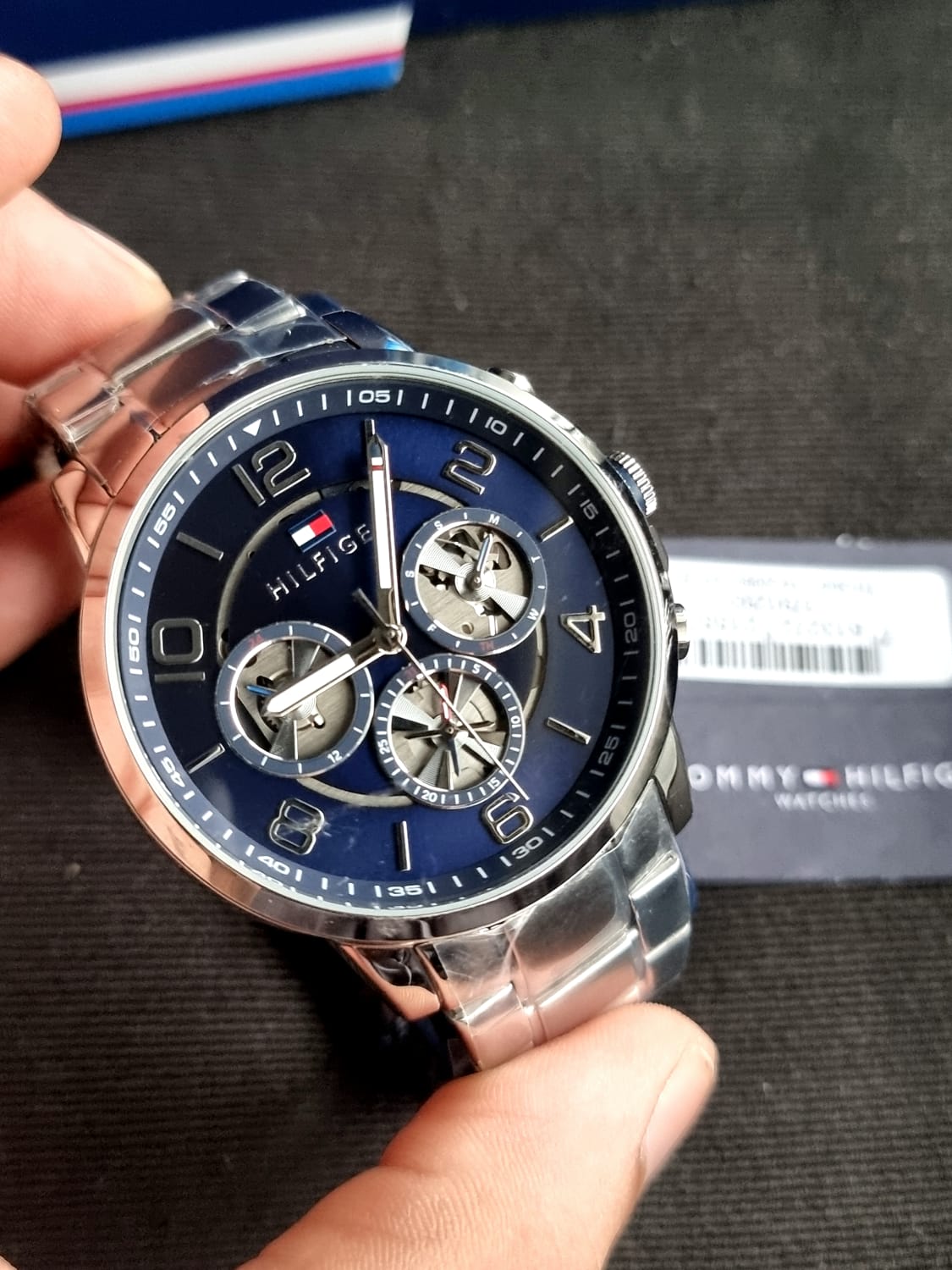  Shop Authentic Tommy Hilfiger Keagan Blue Dial Silver Steel Strap Watch for Men - 1791293 - Luxxuri