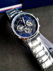  Shop Authentic Tommy Hilfiger Keagan Blue Dial Silver Steel Strap Watch for Men - 1791293 - Luxxuri