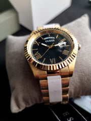  Shop Authentic Guess Connoisseur Black Dial Gold Steel Strap Watch for Men - GW0265G3 - Luxxuri