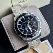  Shop Authentic Michael Kors Cunningham Multifunction Black Dial Silver Steel Strap Watch For Men - MK7156 - Luxxuri