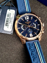  Shop Authentic Tommy Hilfiger Decker Multifunction Blue Dial Blue Rubber Strap Watch for Men - 1791474 - Luxxuri