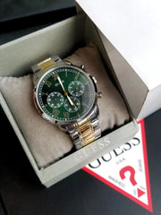  Shop Authentic Guess Hendrix Green Dial Two Tone Steel Strap Watch For Men - GW0066G2 - Luxxuri