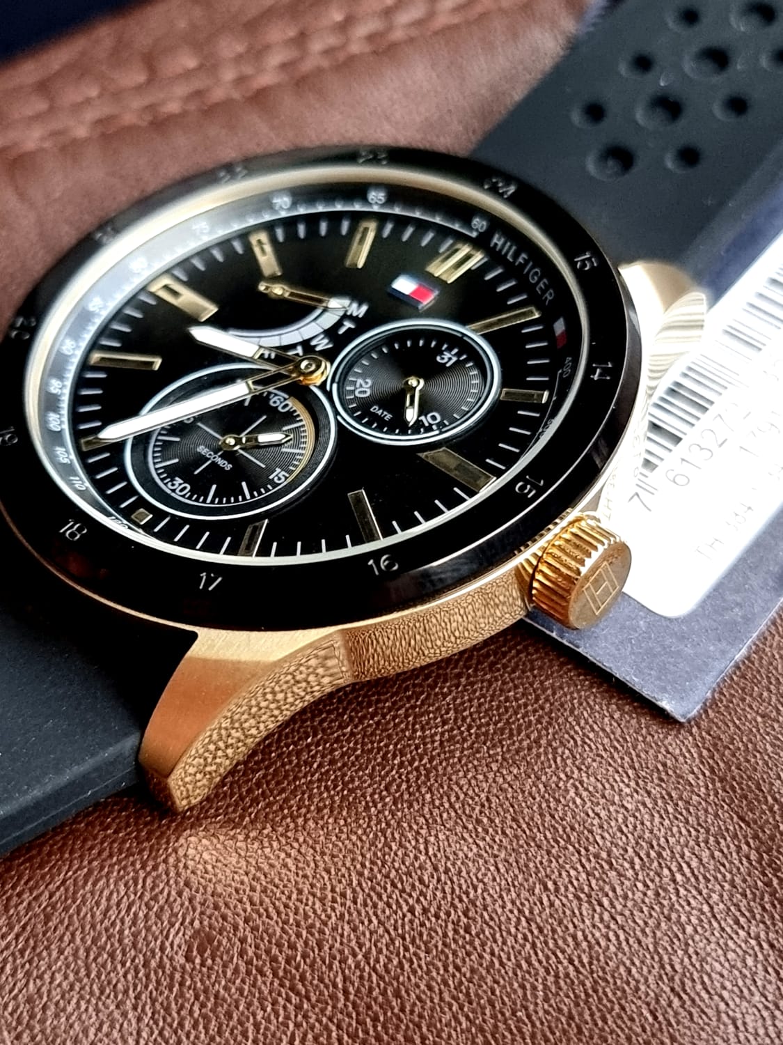  Shop Authentic Tommy Hilfiger Austin Black Dial Black Rubber Strap Watch for Men - 1791636 - Luxxuri