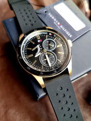  Shop Authentic Tommy Hilfiger Austin Black Dial Black Rubber Strap Watch for Men - 1791636 - Luxxuri
