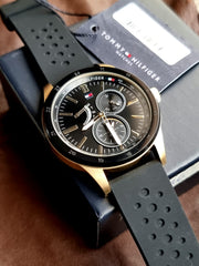  Shop Authentic Tommy Hilfiger Austin Black Dial Black Rubber Strap Watch for Men - 1791636 - Luxxuri