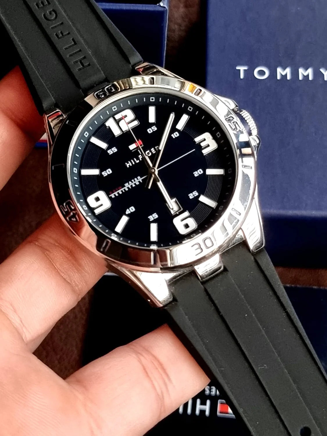  Shop Authentic Tommy Hilfiger Drew Black Dial Black Rubber Strap Watch for Men - 1791062 - Luxxuri