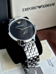  Shop Authentic Emporio Armani Classic Quartz Black Dial Silver Steel Strap Watch For Men - AR11161 - Luxxuri