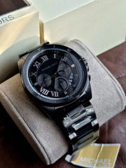  Shop Authentic Michael Kors Brecken Chronograph Black Dial Black Steel Strap Watch For Men - MK8482 - Luxxuri