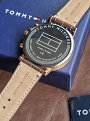 Shop Authentic Tommy Hilfiger Daniel Black Dial Brown Leather Strap Watch for Men - 1710379 - Luxxuri