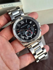  Shop Authentic Michael Kors Brecken Chronograph Quartz Black Dial Silver Steel Strap Watch For Men - MK8438 - Luxxuri