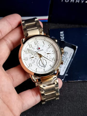  Shop Authentic Tommy Hilfiger Quartz White Dial Gold Steel Strap Watch for Men - 1791455 - Luxxuri