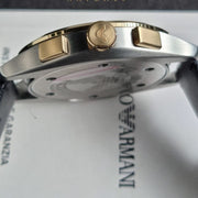  Shop Authentic Emporio Armani Claudio Chronograph Silver Dial Black Leather Strap Watch For Men - AR11498 - Luxxuri