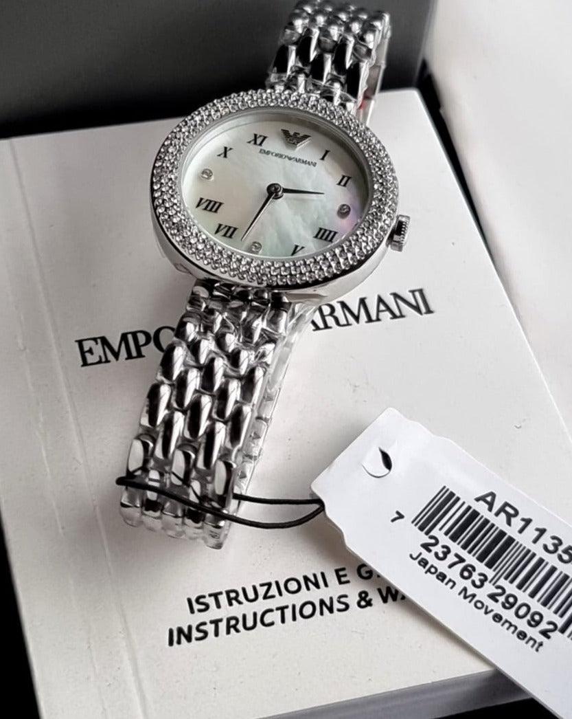  Shop Authentic Emporio Armani Rosa Quartz White Dial Silver Steel Strap Watch For Women - AR11354 - Luxxuri