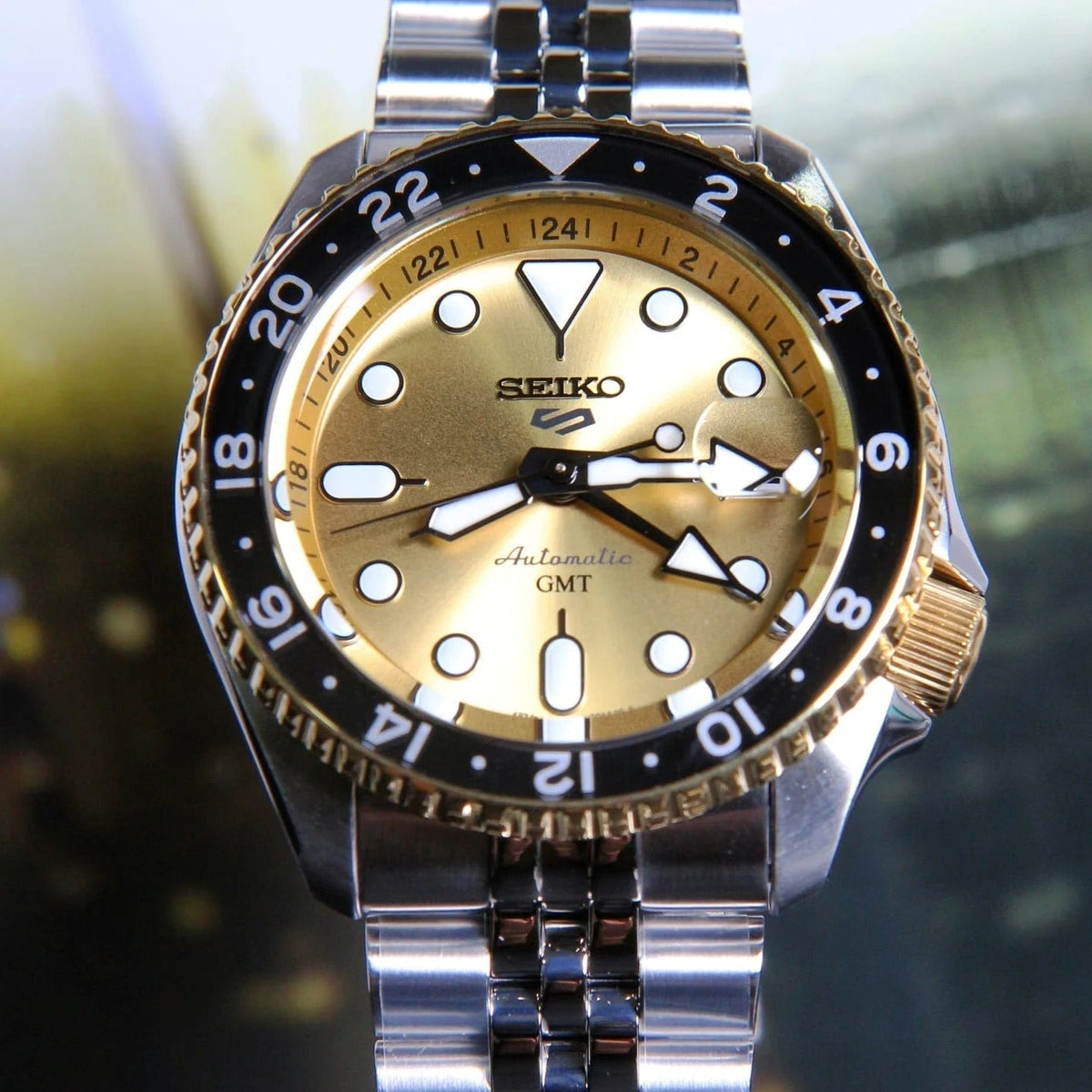  Shop Authentic Seiko 5 Sports GMT Automatic 70th Anniversary Taiwan Limited Edition Gold Dial Silver Steel Strap Watch For Men - SSK044K1 - Luxxuri