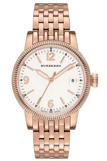  Shop Authentic Burberry Analog White Dial Rose Gold Steel Strap Watch for Women - BU7874 - Luxxuri