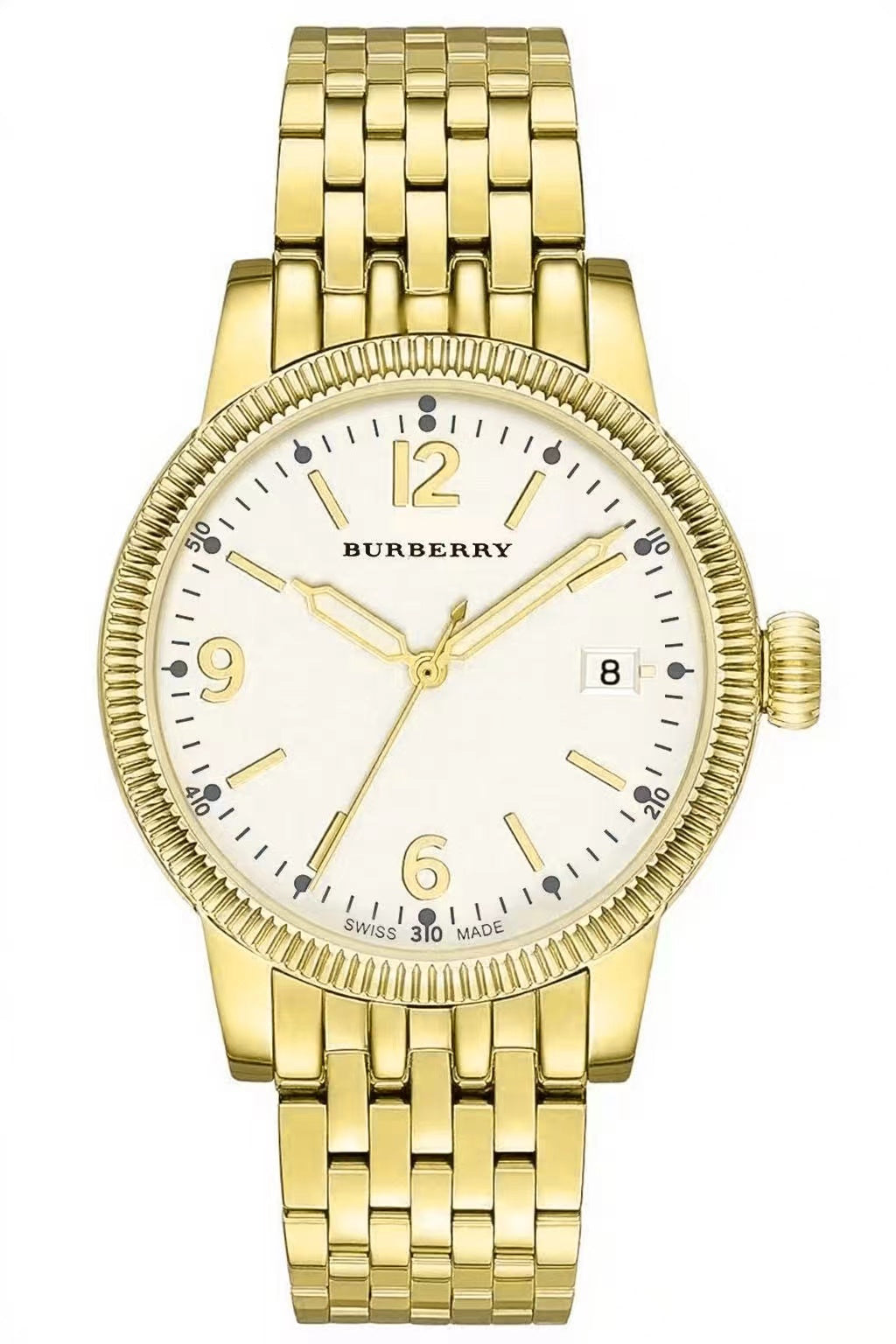  Shop Authentic Burberry Analog White Dial Gold Steel Strap Watch for Women - BU7873 - Luxxuri