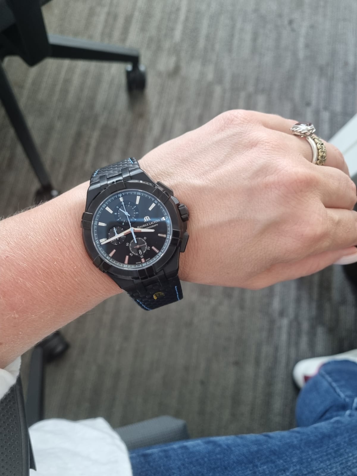  Shop Authentic Maurice Lacroix Aikon Chronograph Limited Edition Black Dial Black Leather Strap Watch for Men - AI1018-PVB01-337-1 - Luxxuri