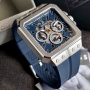  Shop Authentic Guess Leo Chronograph Navy Blue Dial Blue Silicone Strap Watch For Men - GW0637G1 - Luxxuri