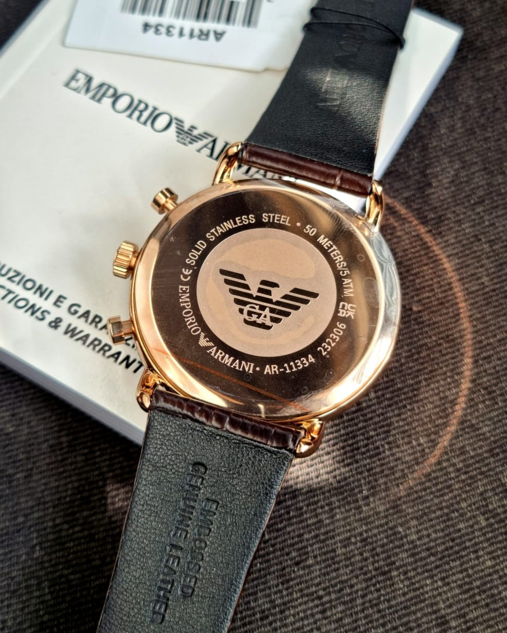  Shop Authentic Emporio Armani Mia Three Hand Crystals Silver Dial Black Leather Strap Watch For Women - AR11631 - Luxxuri