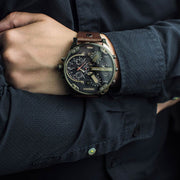  Shop Authentic Diesel Mr Daddy Blue Dial Brown Leather Strap Watch For Men - DZ7314 - Luxxuri