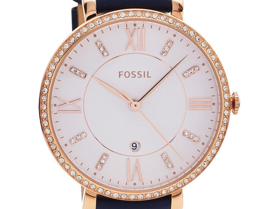  Shop Authentic Fossil Jacqueline White Dial Blue Leather Strap Watch for Women - ES4291 - Luxxuri
