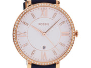  Shop Authentic Fossil Jacqueline White Dial Blue Leather Strap Watch for Women - ES4291 - Luxxuri