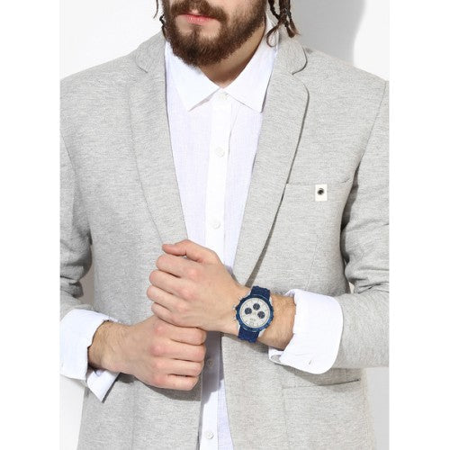  Shop Authentic Guess Caliber Chronograph White Dial Blue Rubber Strap Watch for Men - W0864G6 - Luxxuri