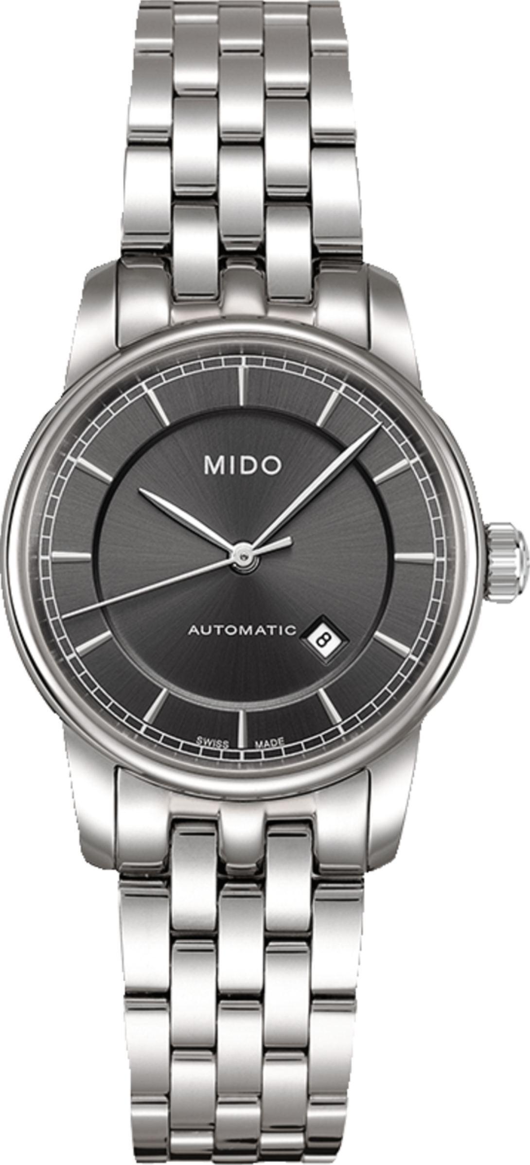  Shop Authentic Mido Baroncelli III Automatic Grey Dial Silver Steel Strap Watch For Women - M7600.4.13.1 - Luxxuri