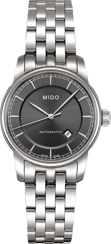  Shop Authentic Mido Baroncelli III Automatic Grey Dial Silver Steel Strap Watch For Women - M7600.4.13.1 - Luxxuri